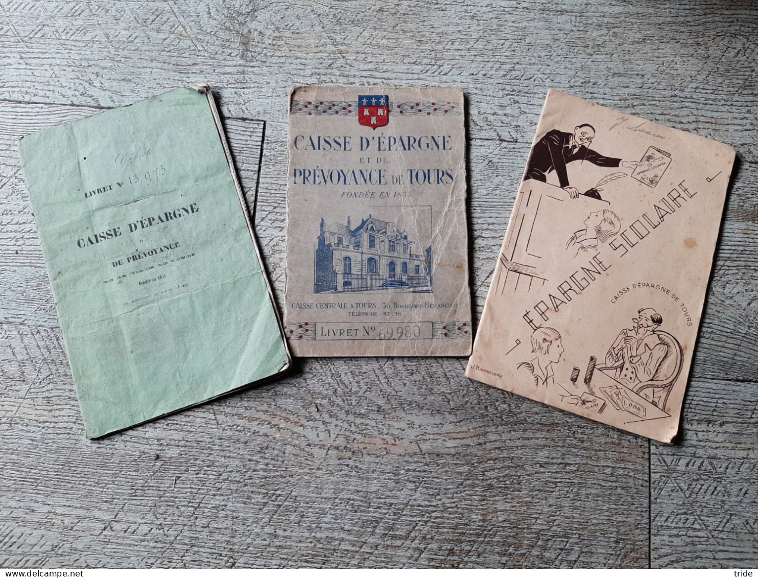 3 Livrets De Caisse D'épargne Et De Prévoyance Tours 1853 Et 1945 épargne Scolaire 1942 - Non Classés