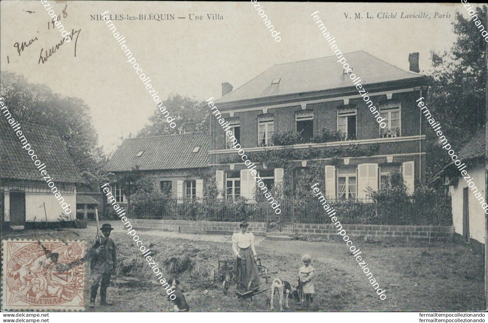 Cm113 Cartolina Nielles Les Blequin Una Villa Francia France - Autres & Non Classés