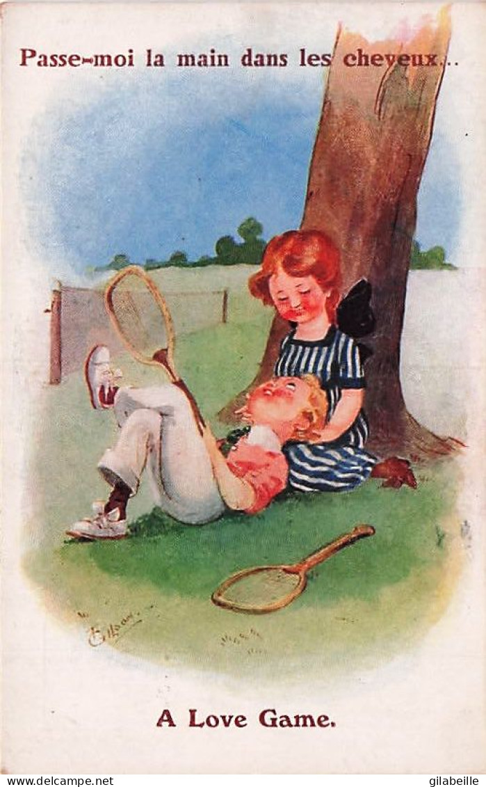  TENNIS -  Illustrateur Signé F.Gilson - A Love Game - Passe Moi La Main Dans Les Cheveux - 1923 - Bouret, Germaine