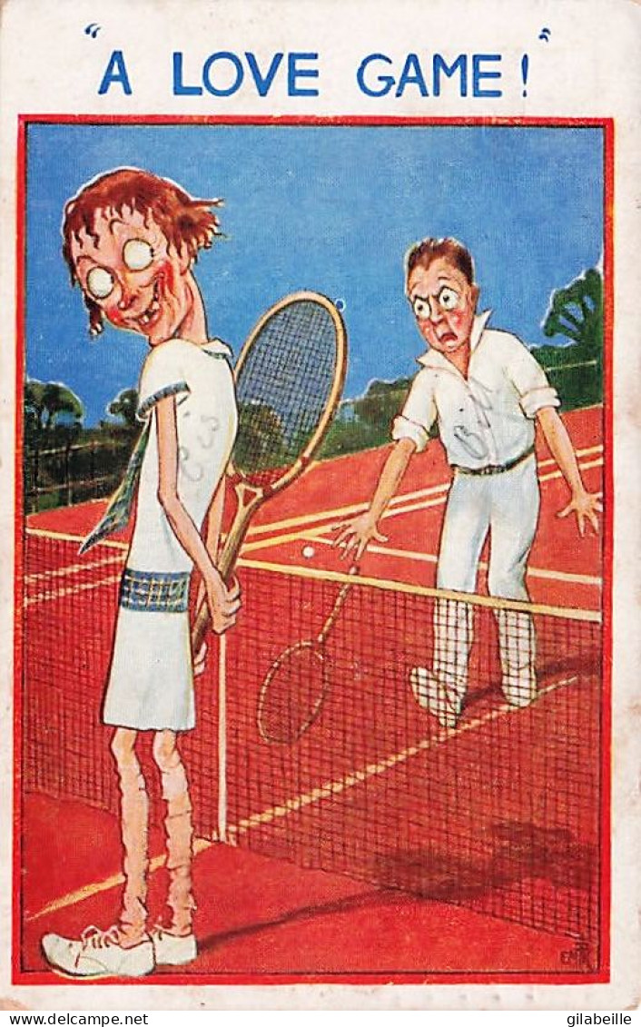  TENNIS -  Illustrateur Signé - A Love Game !!  1929 - Autres & Non Classés