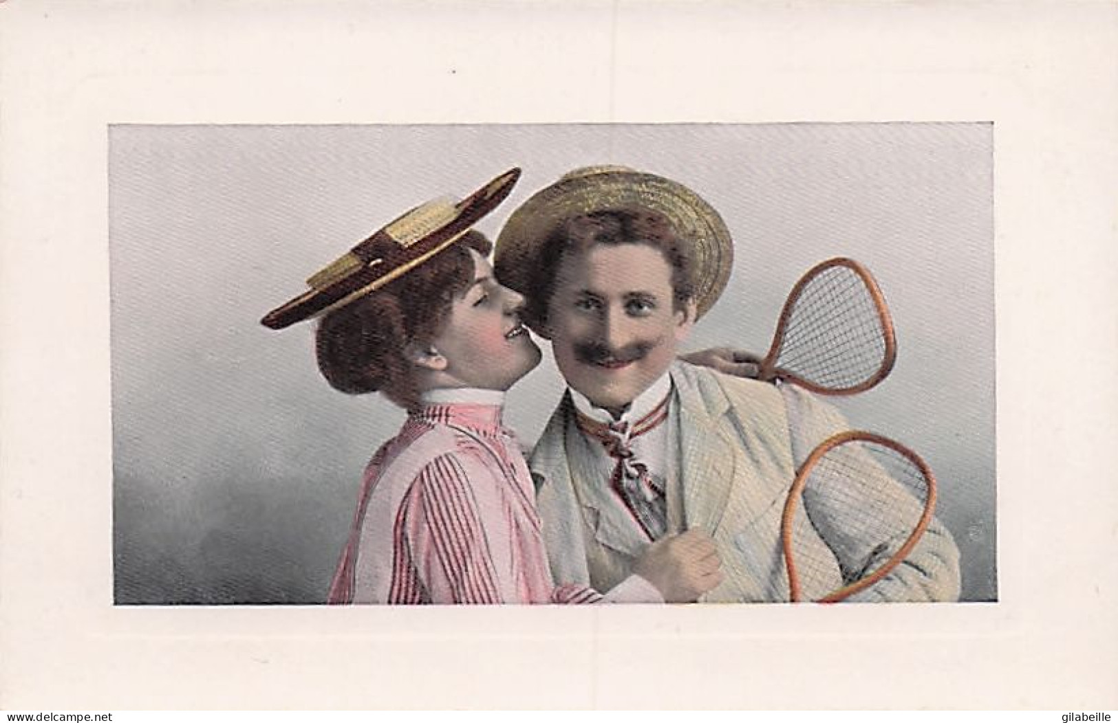  TENNIS -  Illustrateur - La Lecon De Tennis  ! Seduction ! 1909 - LOT 3 CARTES  - Riesen, Arno Von