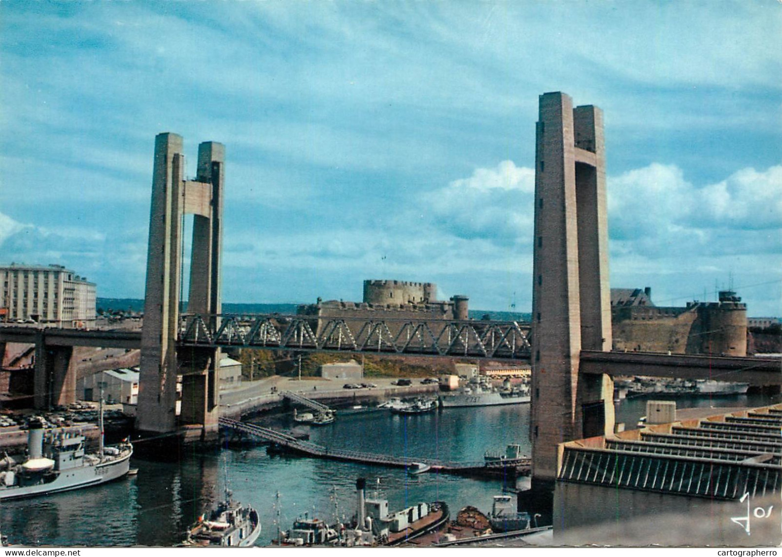 Navigation Sailing Vessels & Boats Themed Postcard Brest Finistere Bridge - Sailing Vessels