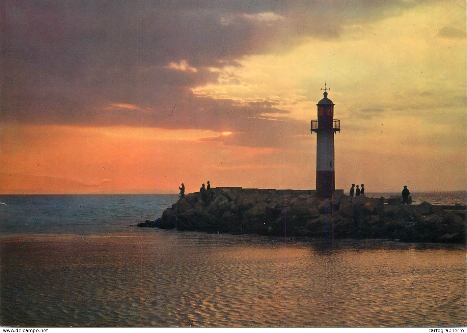 Navigation Sailing Vessels & Boats Themed Postcard Herault Sete Sunset Lighthouse - Voiliers