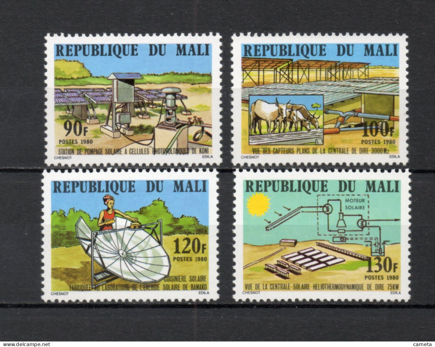 MALI  N° 369 à 372    NEUFS SANS CHARNIERE  COTE 4.00€    ENERGIE SOLAIRE - Malí (1959-...)