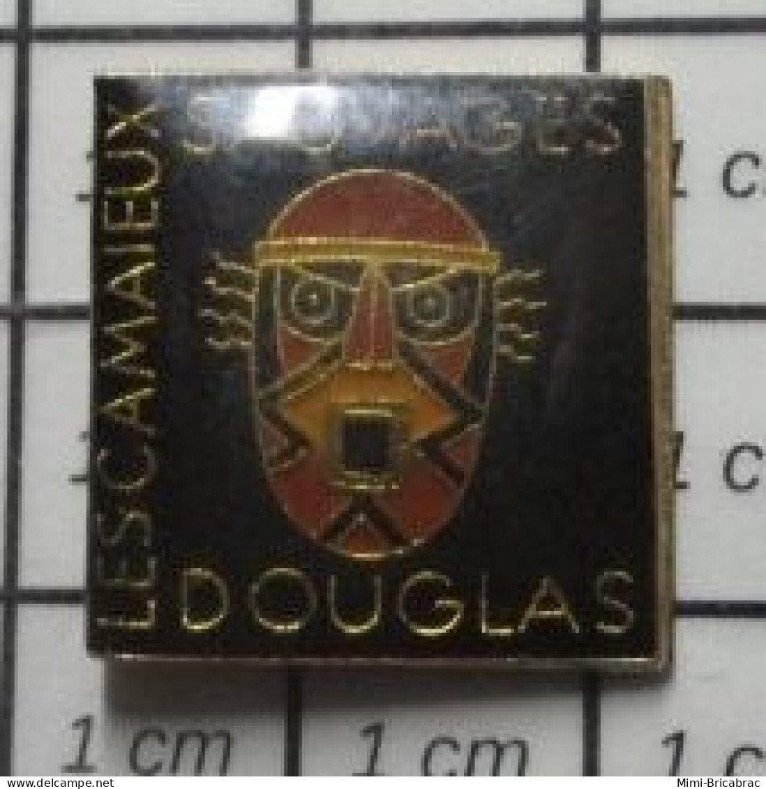 3517 Pin's Pins / Beau Et Rare / MARQUES / LES CAMAIEUX SAUVAGES DOUGLAS MASQUE AFRICAIN - Marques