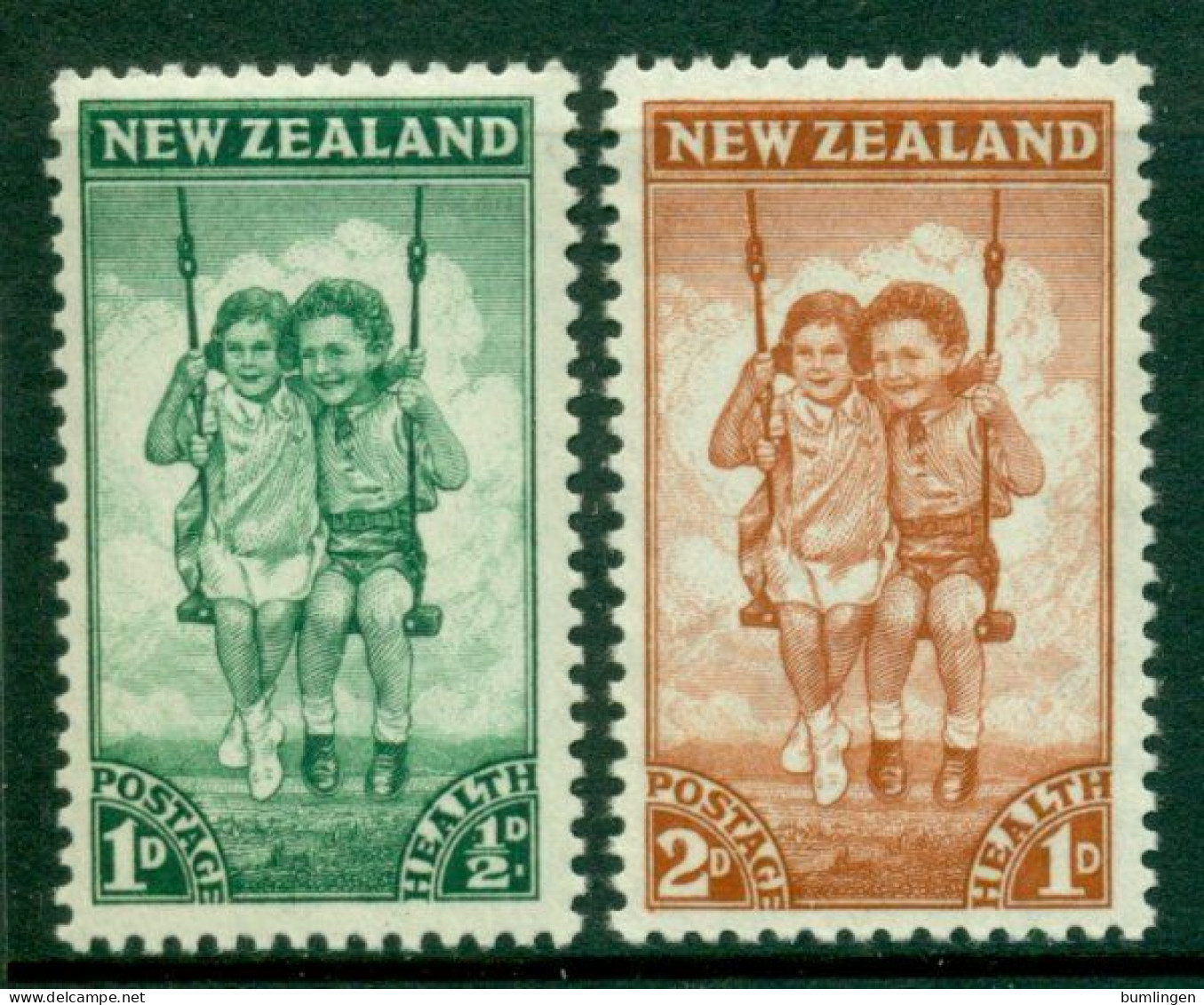 NEW ZEALAND 1942 Mi 273-74** Health – Children On Swing [B831] - Other & Unclassified