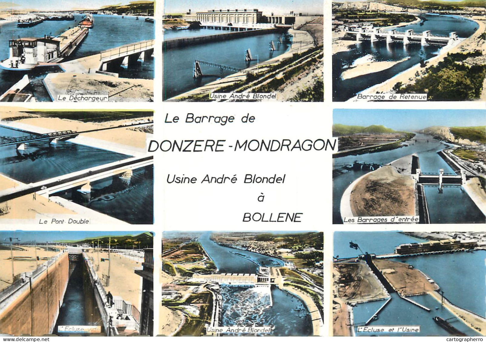 Navigation Sailing Vessels & Boats Themed Postcard Le Barrage De Donzere Mondragon Barge Trench - Voiliers
