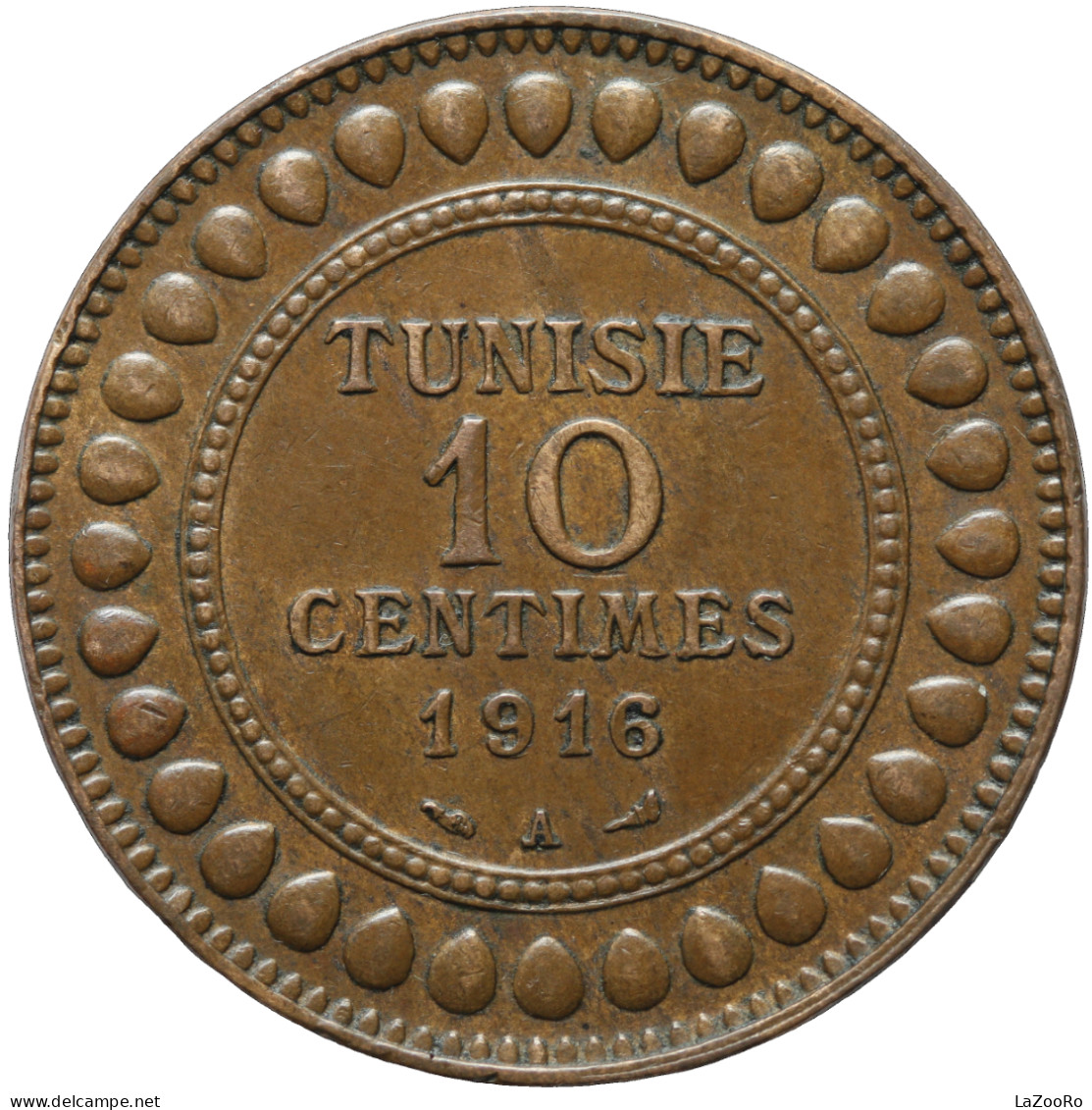 LaZooRo: Tunisia 10 Centimes 1916 XF / UNC - Tunisia