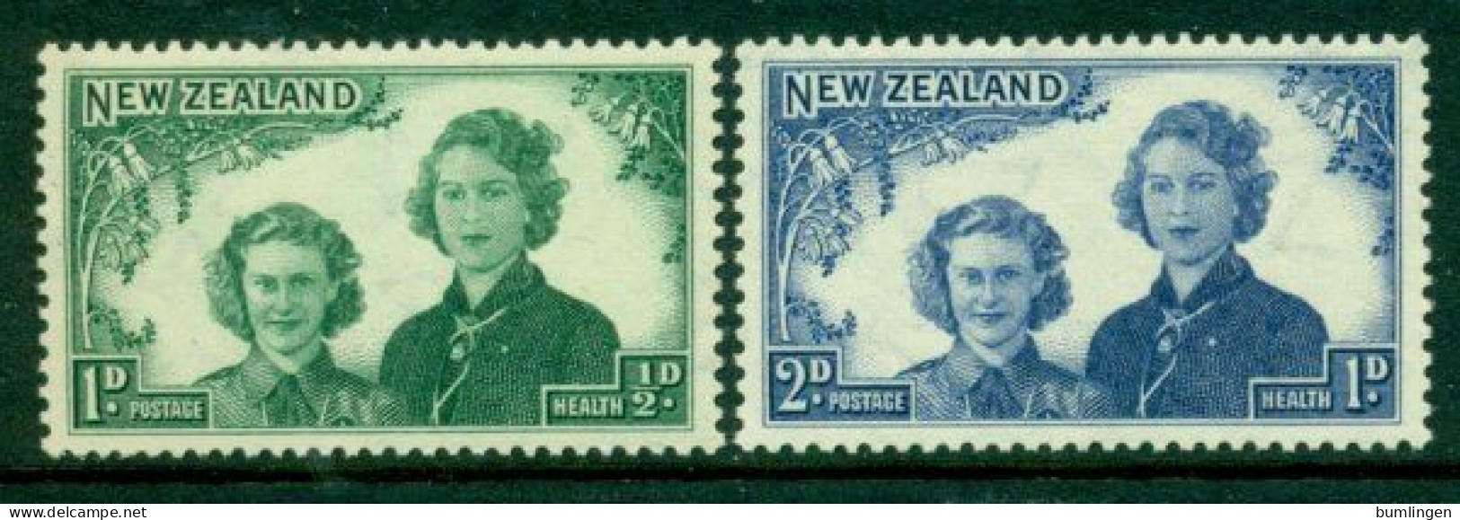 NEW ZEALAND 1944 Mi 278-79** Health – Princesses Margaret And Elizabeth [B833] - Königshäuser, Adel