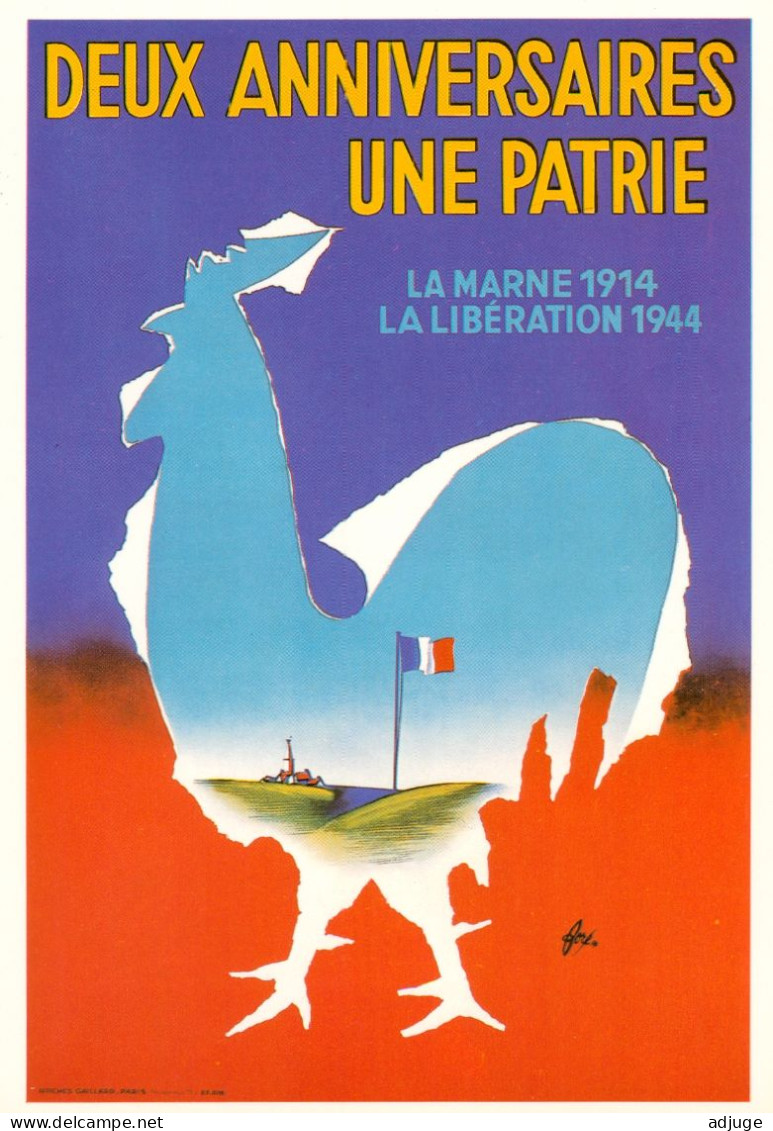 CPM- Illustrateur Affichiste FORÉ- Une PATRIE, 2 Anniversaires 1914_1944  * Ministère Des Anciens Combattants TBE* - Fore