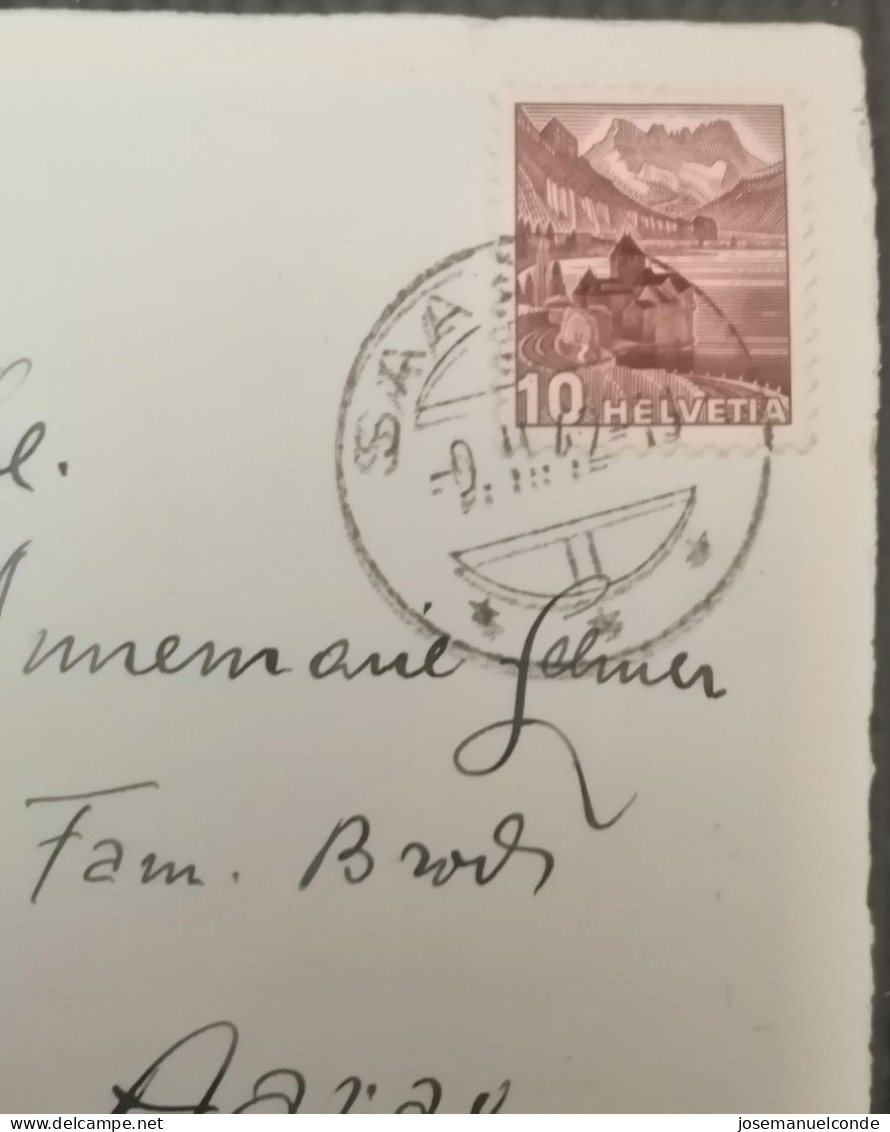 Postal Con Sello De Zermatt Suiza - Lettres & Documents