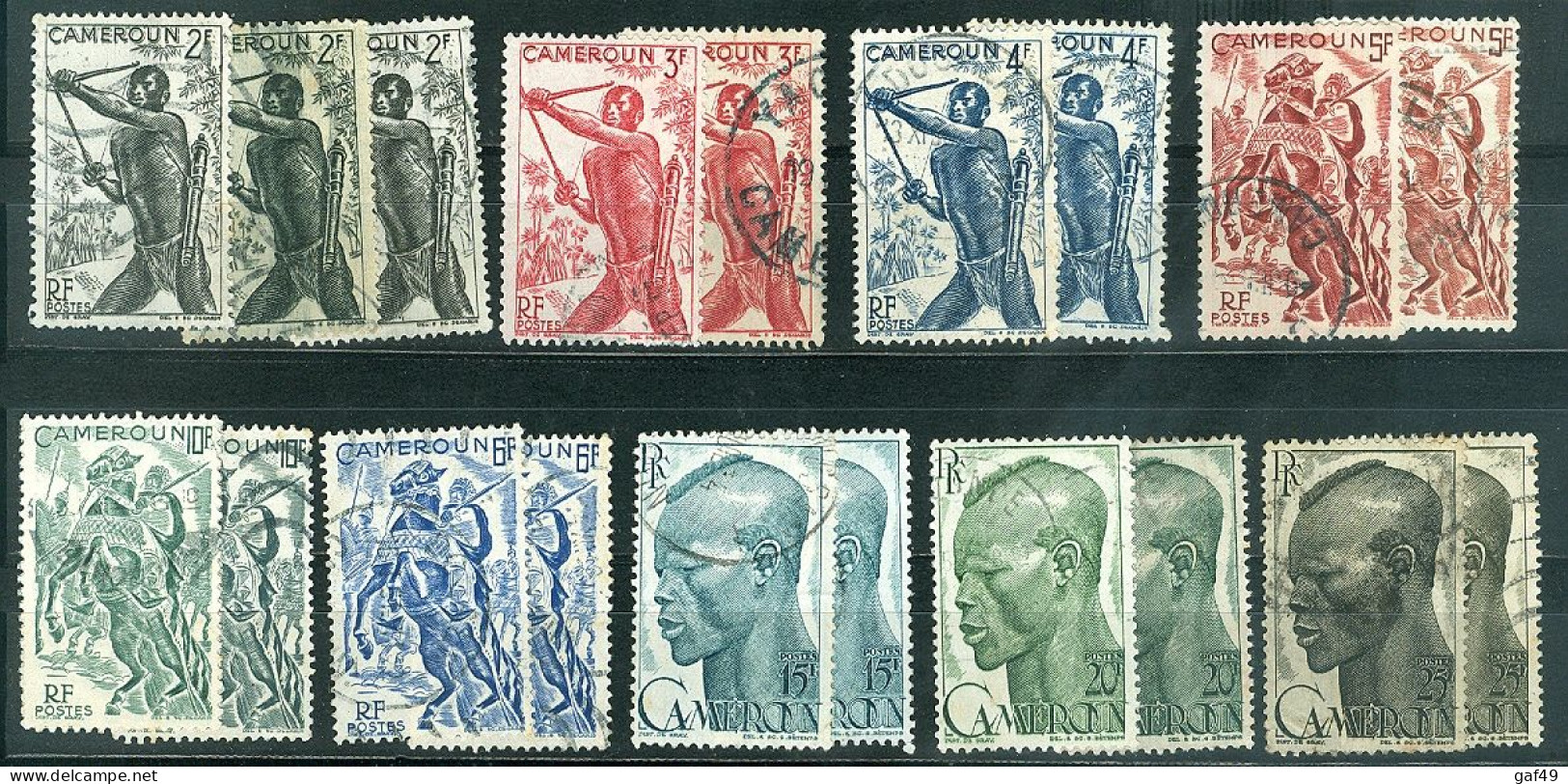 Lot Timbres Cameroun Oblitérés  Entre 1916 Et 1946 Dont Multiples à Voir 2 Scans - Used Stamps
