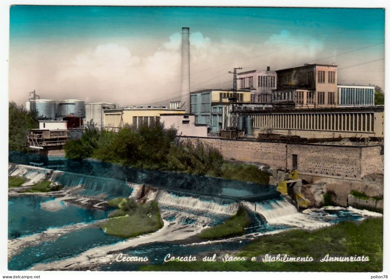 CECCANO - CASCATA SUL SACCO E STABILIMENTO ANNUNZIATA - FROSINONE - 1958 - Primi Colori - Frosinone