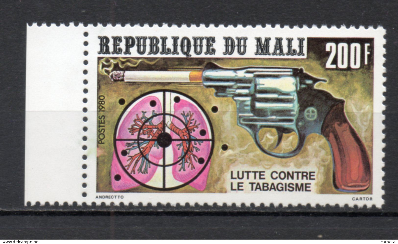 MALI  N° 396   NEUF SANS CHARNIERE  COTE 1.50€   ARME CAMPAGNE ANTITABAC - Malí (1959-...)