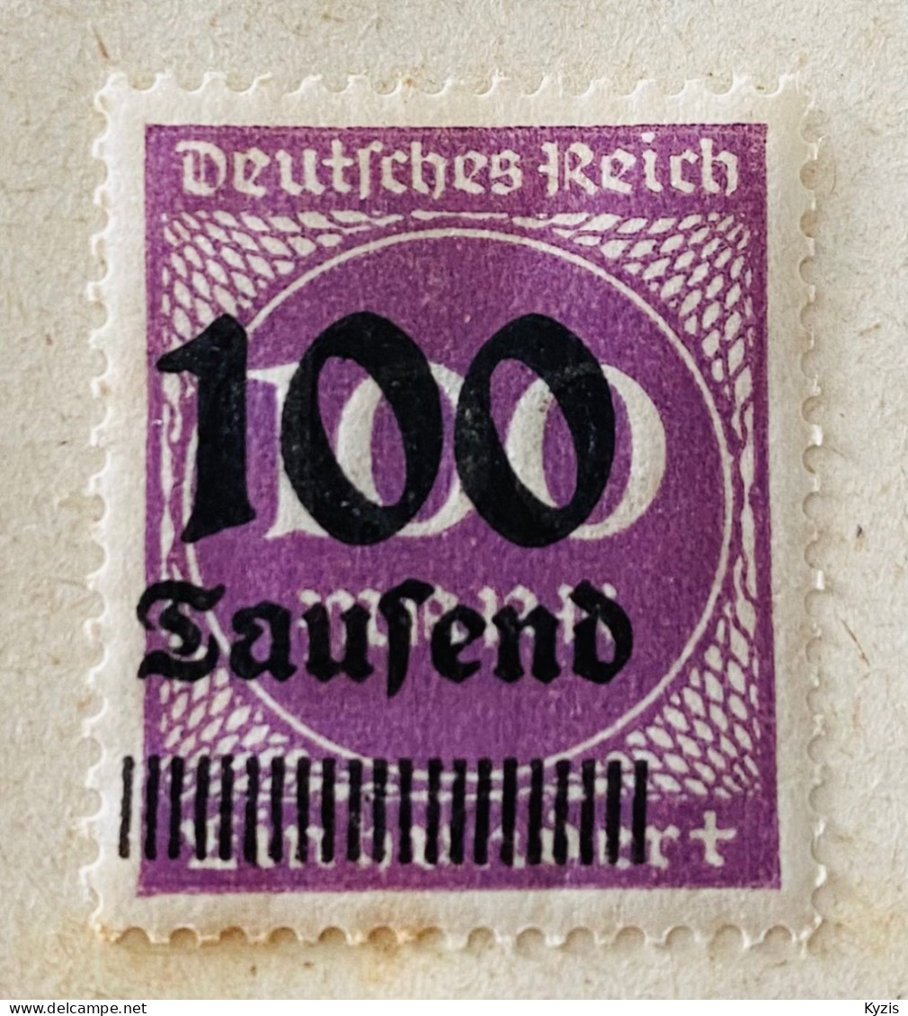 Allemagne 1923 Timbre Surimprimé Violet SC : 253 100-100Mk - SURCHARGE BIEN DÉCALÉE À GAUCHE - Neufs