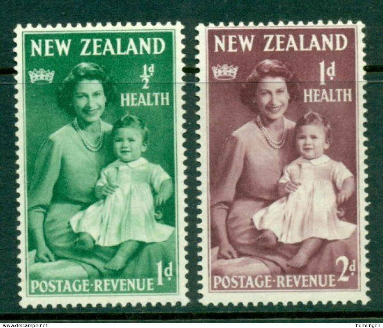 NEW ZEALAND 1950 Mi 310-11** Health – Princess Elizabeth And Prince Charles [B838] - Familles Royales