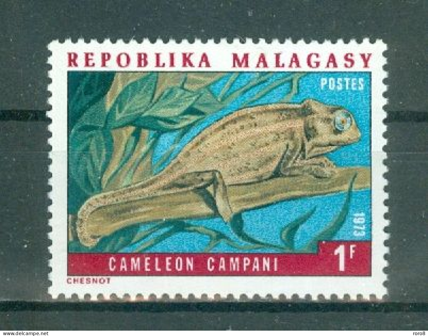 MADAGASCAR - N°523 Oblitéré. Caméléons. Sujets Divers, Même Présentation. - Madagaskar (1960-...)