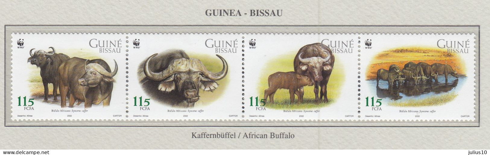 GUINEA BISSAU 2002 WWF Buffalo Animals Mi 2009-2012 MNH(**) Fauna 652 - Ongebruikt