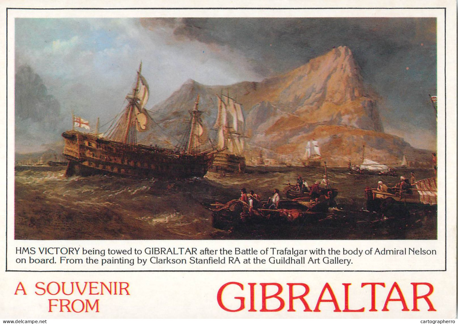 Navigation Sailing Vessels & Boats Themed Postcard Gibraltar Galleon HMS Victory - Voiliers