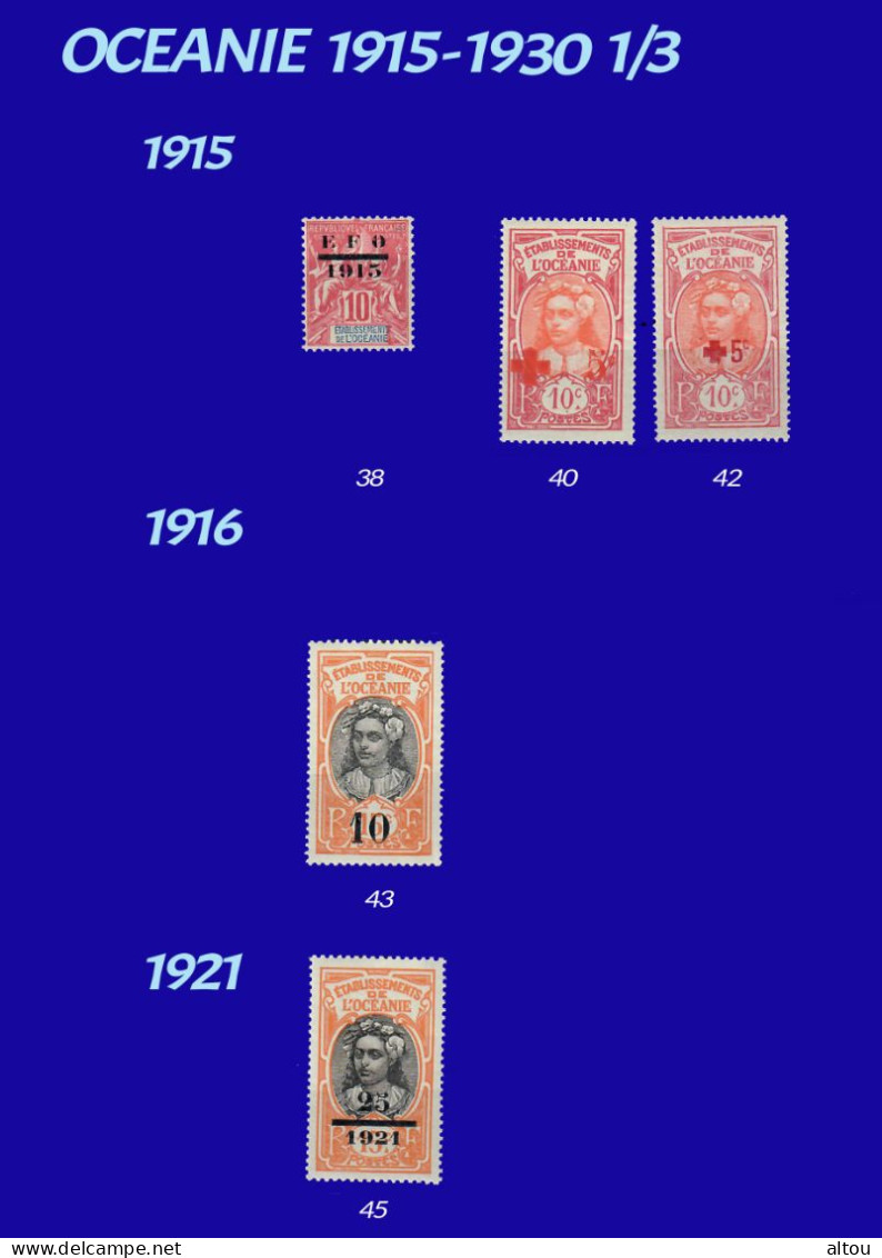 OCEANIE - 1915/1931 - 36 Timbres * (MLH) Dont 4 Offerts - Nuovi