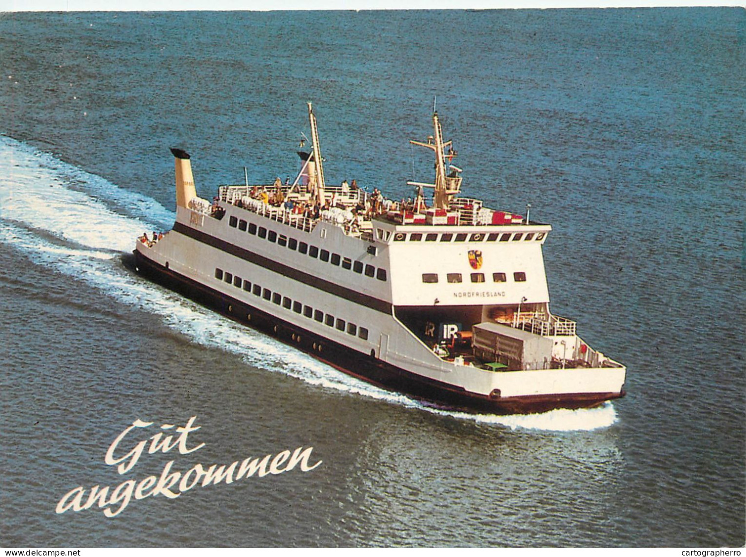 Navigation Sailing Vessels & Boats Themed Postcard M.S. Nordfriesland Ocean Liner - Voiliers