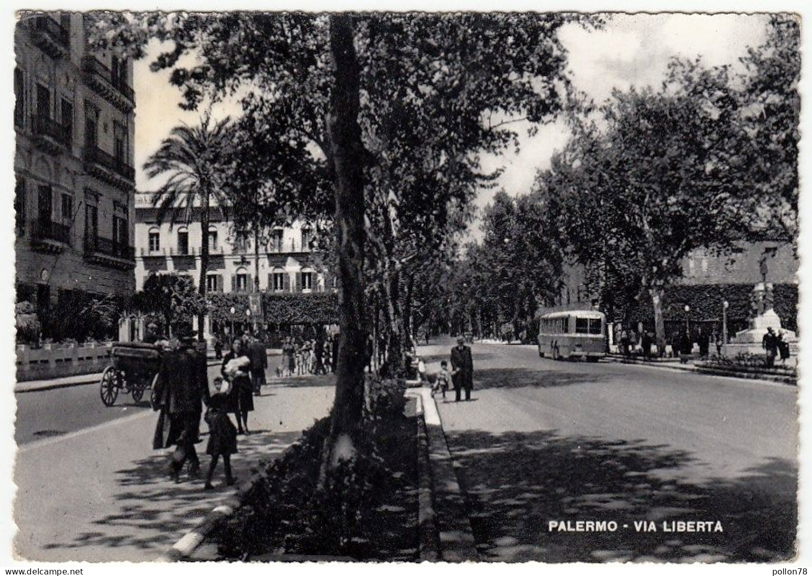 PALERMO - VIA LIBERTA' - 1949 - AUTOBUS - PULLMAN - Palermo