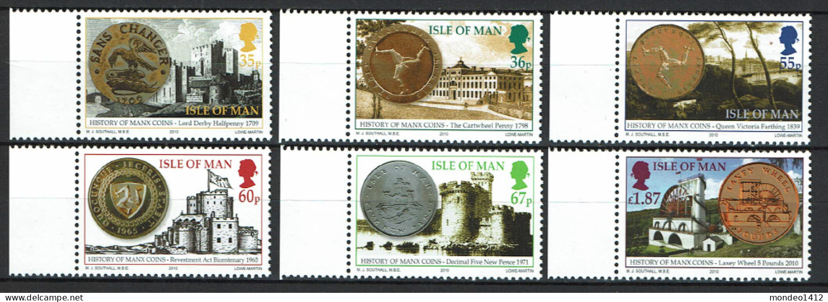 Isle Of Man - 2010 - MNH - History Of Manx Coins, Münzen, Pièces De Monnaie Historiques - Man (Insel)