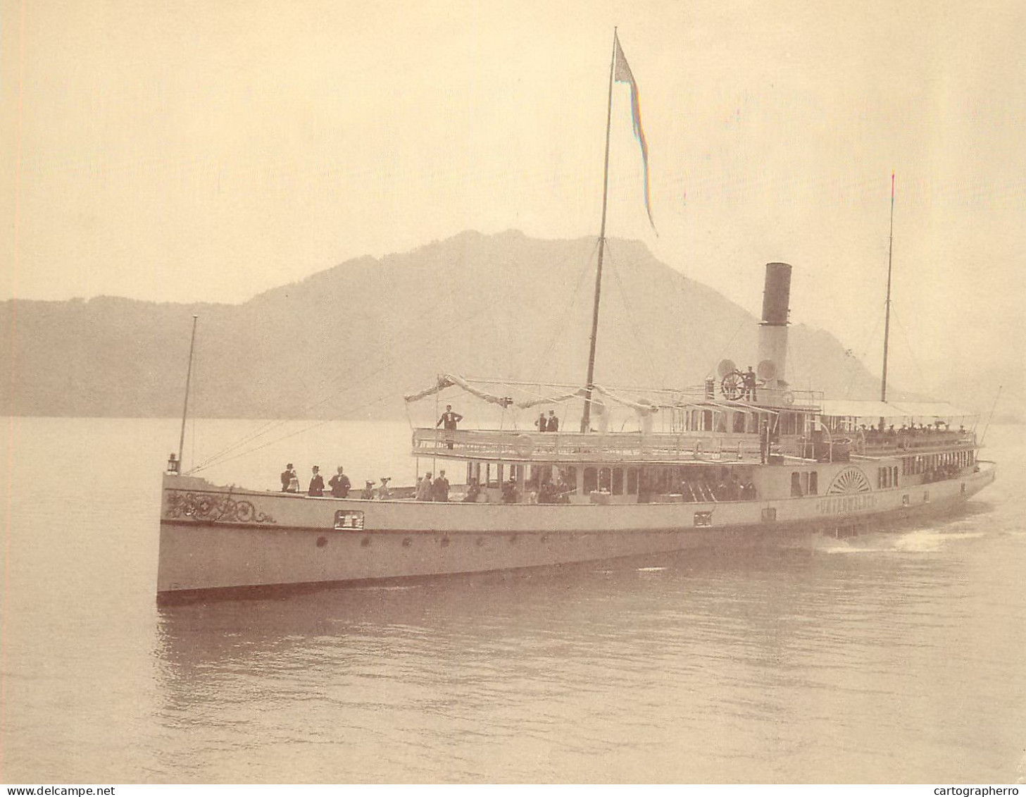 Navigation Sailing Vessels & Boats Themed Postcard Vitznau Paddle Steamer DS Unterwalden - Voiliers