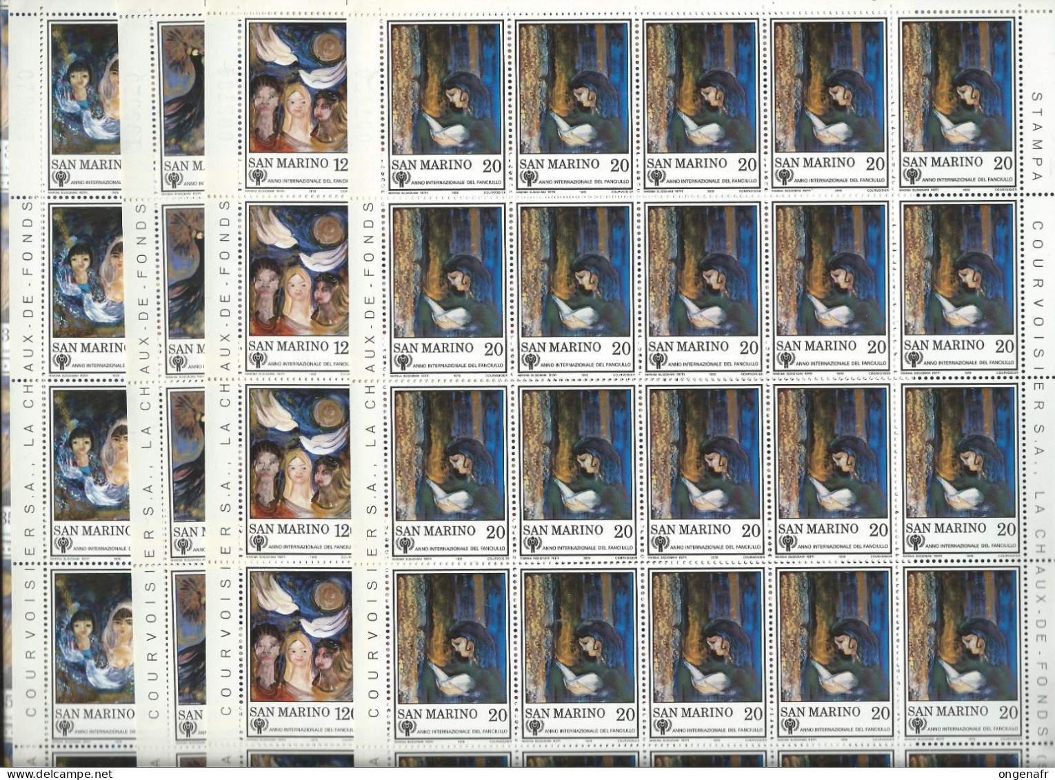 Feuilles De La Série N° 982/6 ( Yvert Et Tellier) ** ( Feuille De 25 ) - Unused Stamps