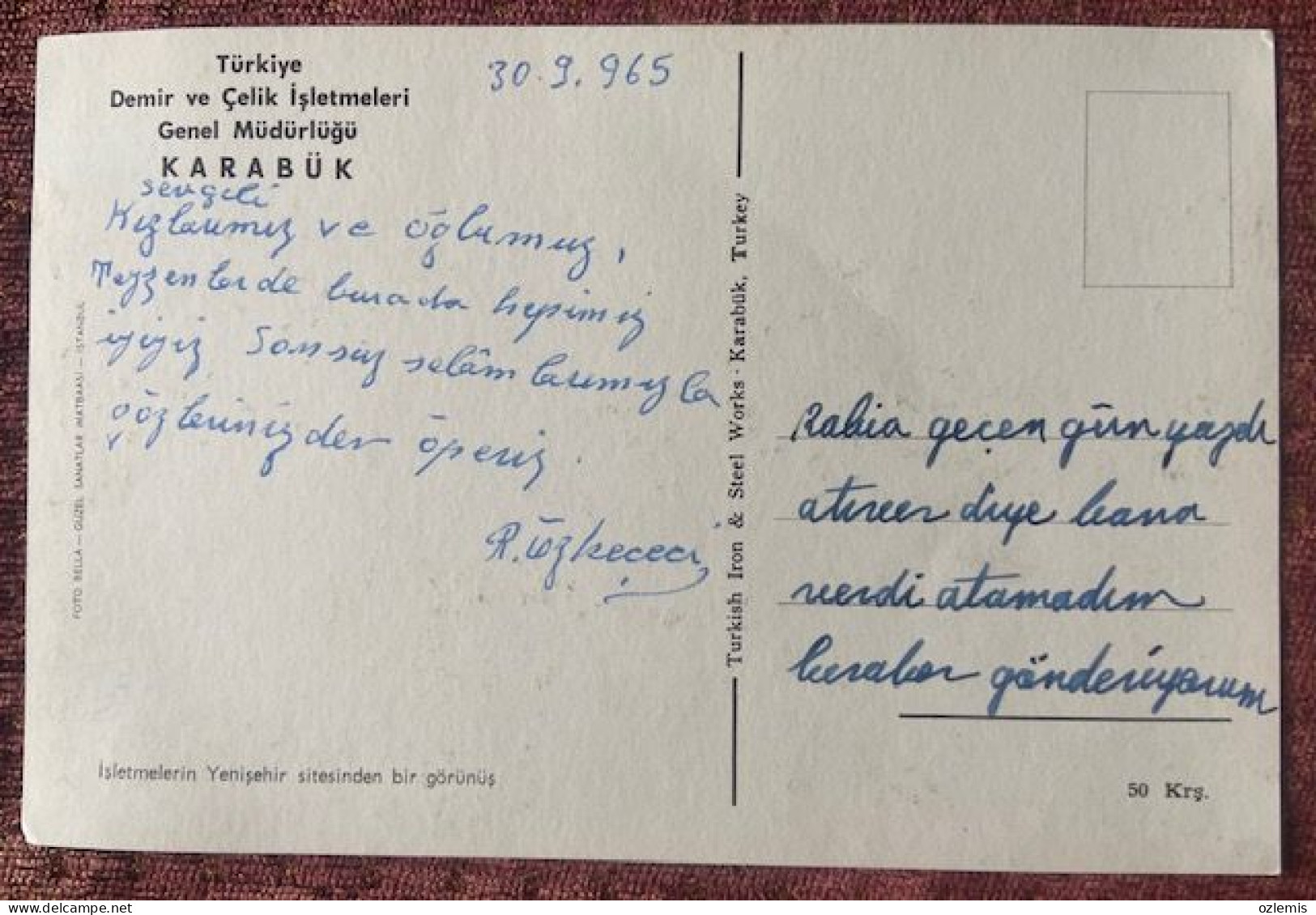 TURKEY,TURKEI,TURQUIE ,KARABUK  ,POSTCARD - Turkey