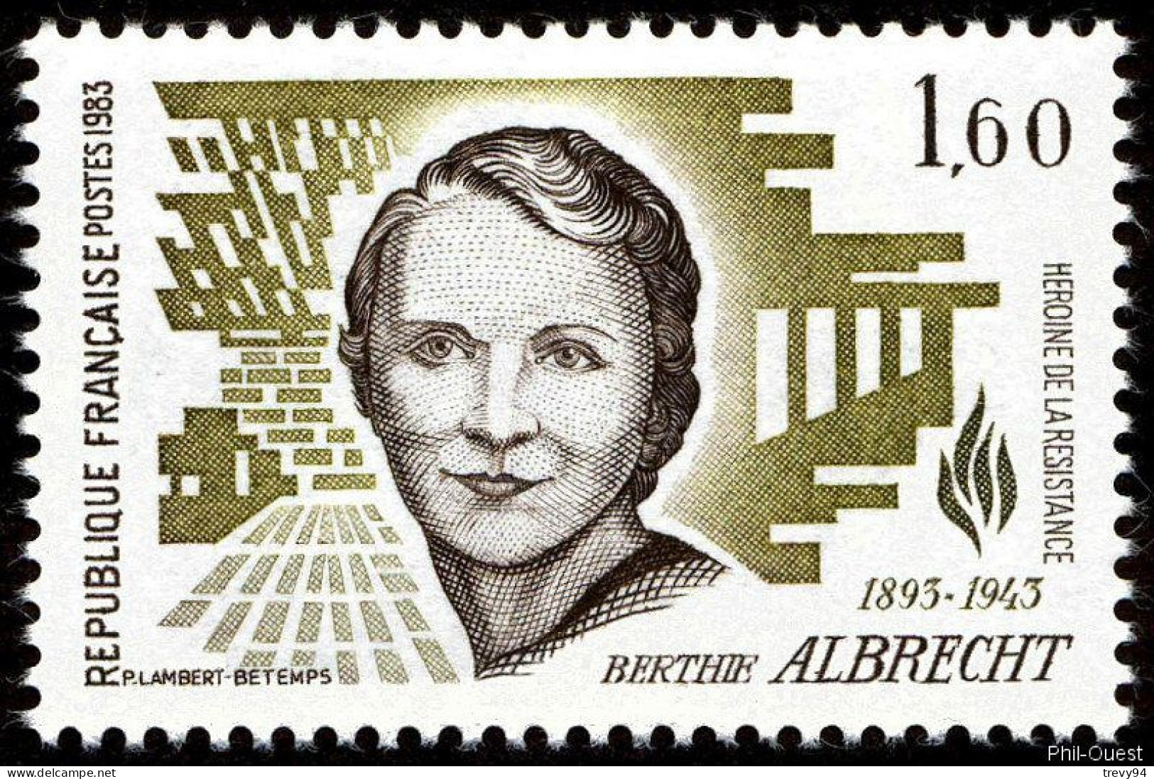 Timbre De 1983 - Héroïnes De La Résistance Berthie Albrecht 1893-1943 - Yvert & Tellier N° 2294 - Unused Stamps