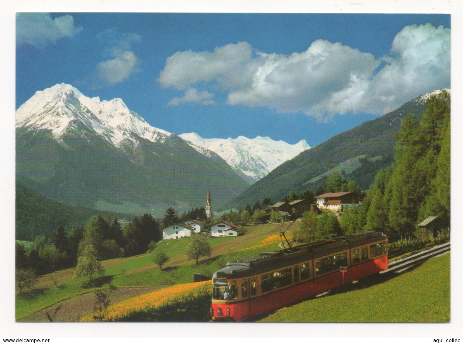 BELLE VALLÉE DE STUBAI - TYROL VUE DEPUIS LE TELFESER WIESEN VERS TELFES ET HAMEAU DE LUIMES - Trenes