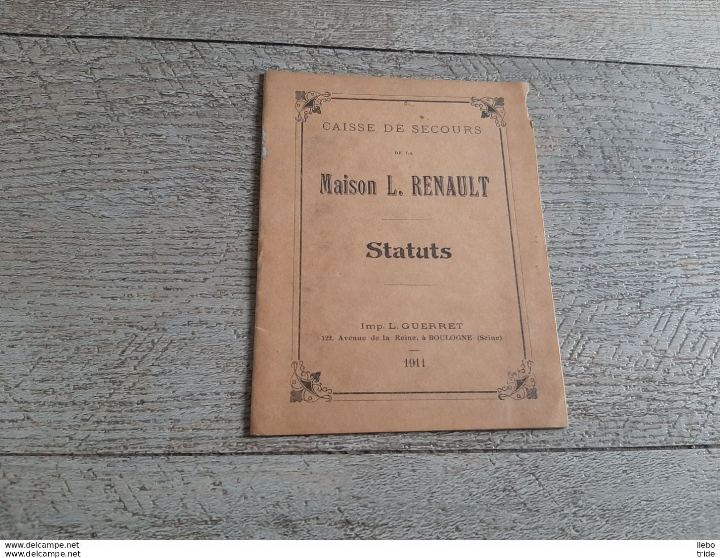 Caisse De Secours De La Maison Renault Statuts 1911 Boulogne Billancourt Automobile Rare Mutuelle - Documents Historiques
