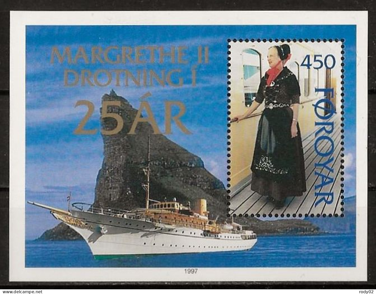 FEROE - REINE MARGRETHE II EN COSTUME TRADITIONNEL - BF 9 - NEUF** MNH - Féroé (Iles)