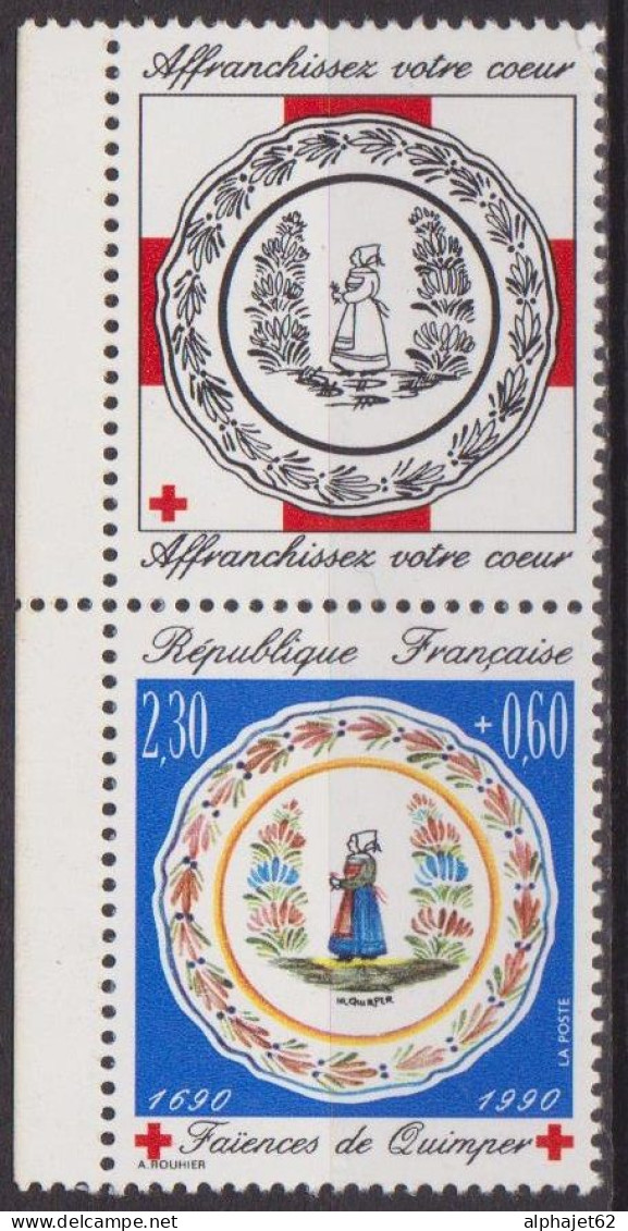 Croix Rouge - FRANCE - Faience De Quimper - N° 2646 A ** - 1990 - Ungebraucht