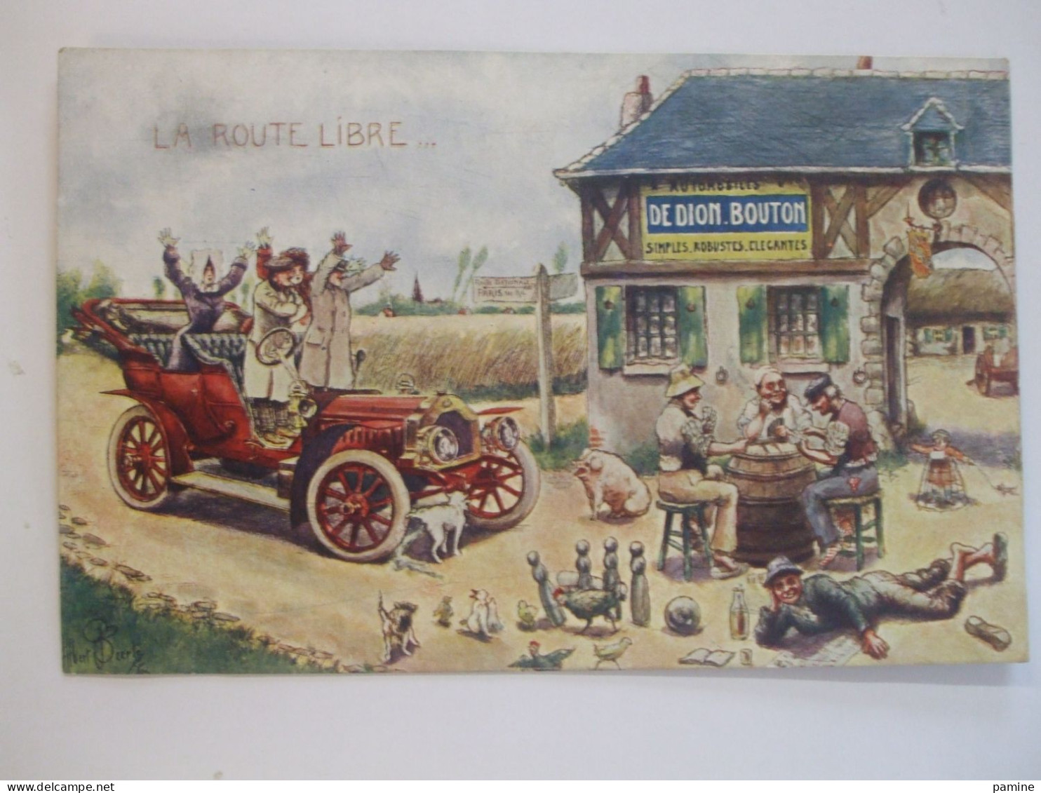 CPA Publicité Automobiles De Dion Bouton, "la Route Libre" - Sonstige & Ohne Zuordnung