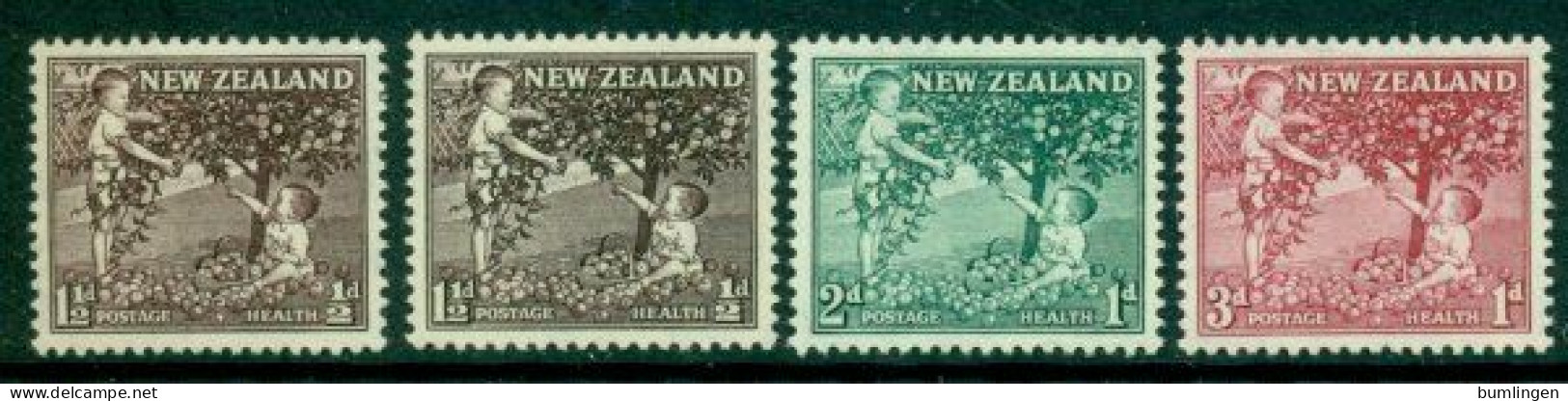 NEW ZEALAND 1956 Mi 363a+b-65** Health – Appel Picking Children [B845] - Other & Unclassified