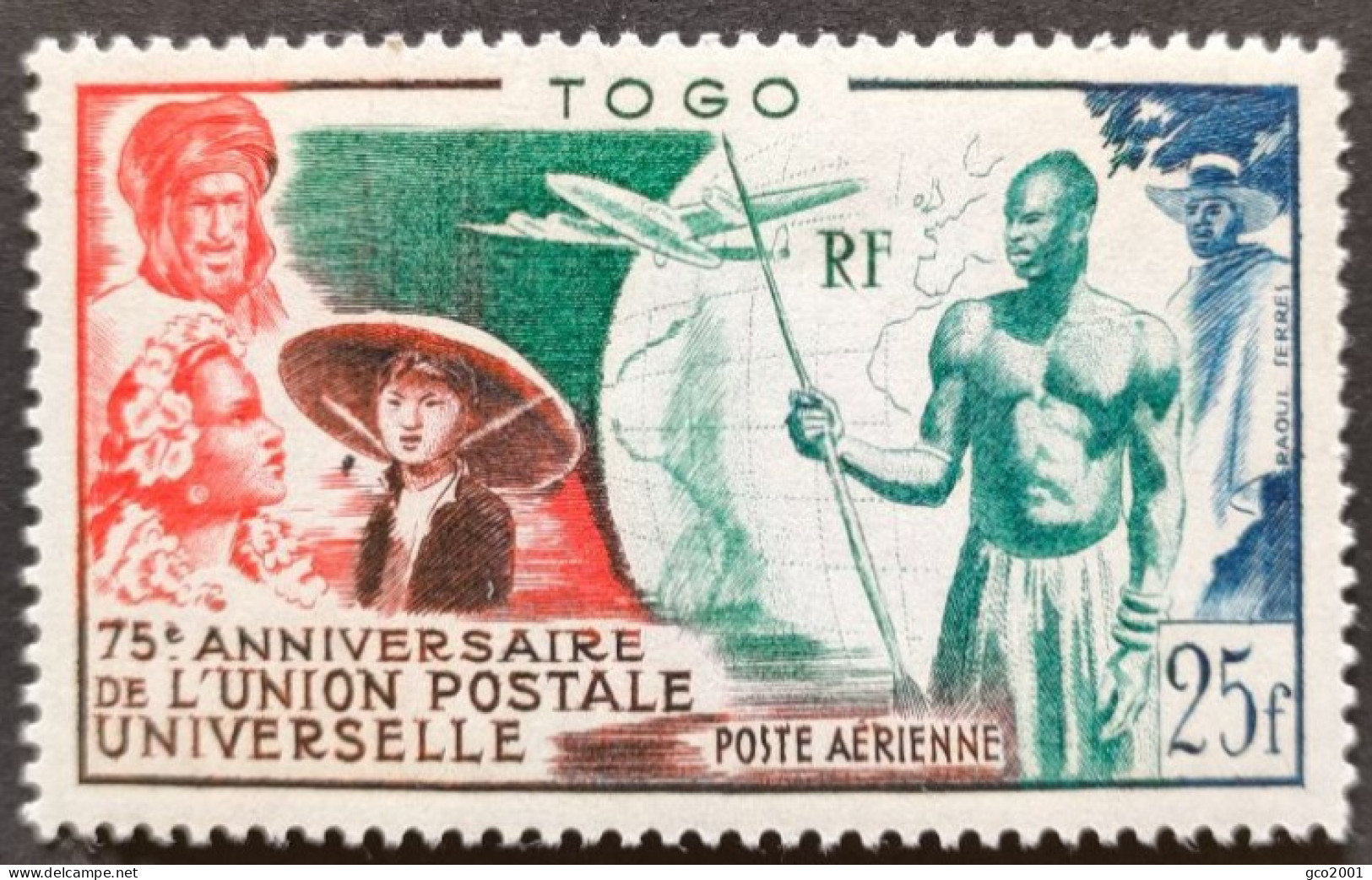 TOGO / YT PA 21 / AVION - UPU - GLOBE - AVIATION - INDIGENE / NEUF ** / MNH - Unused Stamps
