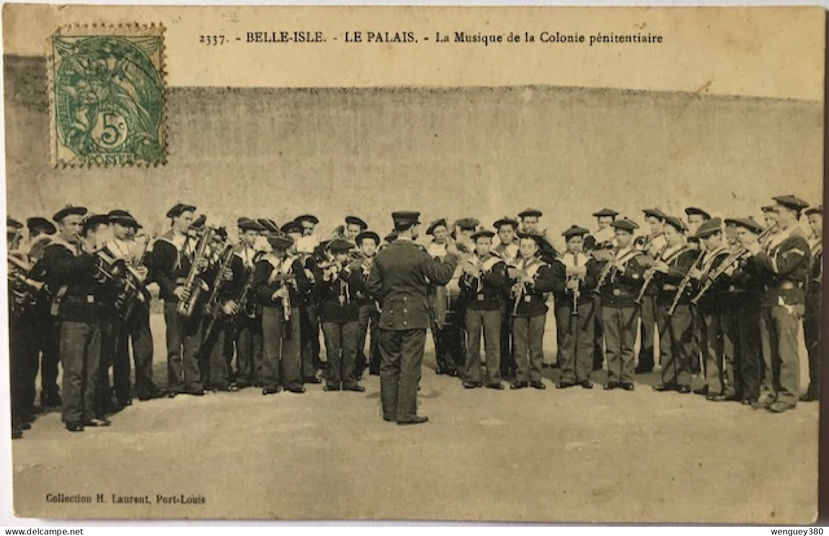 56 BELLE ILE EN MER   LE PALAIS  La Musique De La Colonie Pénitentiaire.  SUP PLAN  1903.    RARE.  Voir Description - Belle Ile En Mer