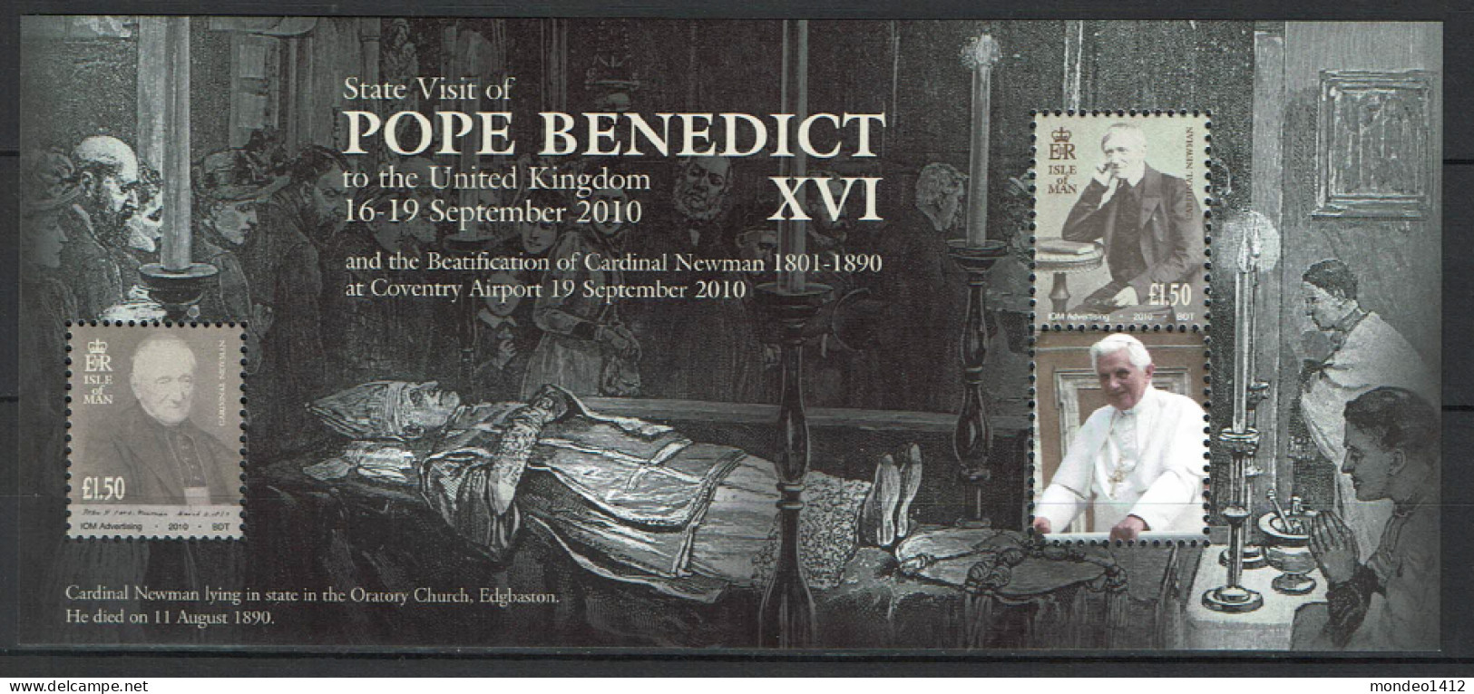 Isle Of Man - 2010 - MNH - Pope Benedict XVI Visit, Besuch Von Papst Benedikt XVI, Papa Benedetto, Papst Benedikt - Man (Eiland)