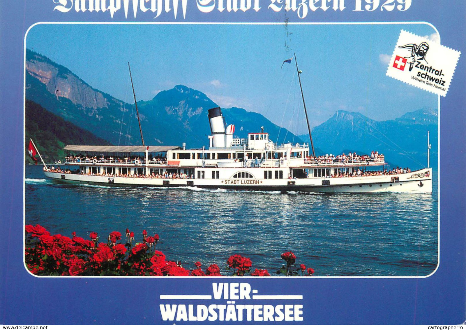 Navigation Sailing Vessels & Boats Themed Postcard Vier Waldstattersee Paddle Steamer - Velieri