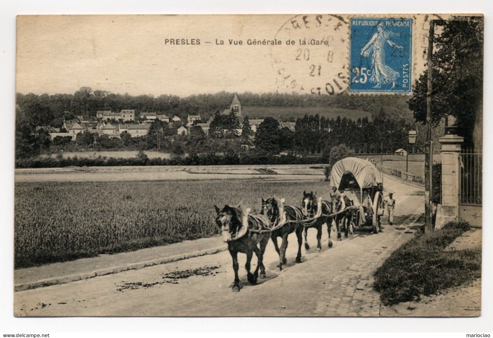 C-FR95590 Presles La Vue Générale De La Gare - Bel Attelage - Presles