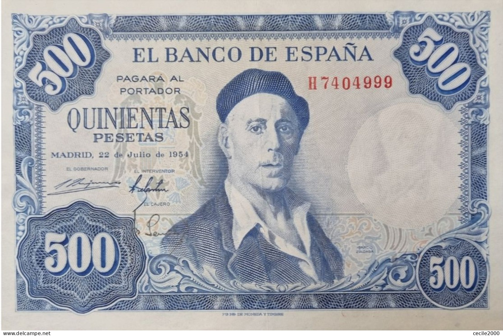 BILLET ESPAGNE SPAIN BANKNOTE 500 PESETAS 1954 AUNC EBC+ BILLETE ESPAÑA *COMPRAS MULTIPLES CONSULTAR* - 500 Pesetas