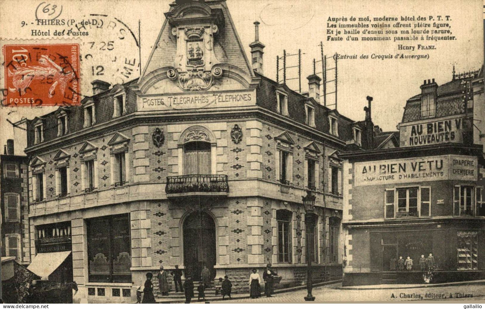 THIERS HOTEL DES POSTES - Thiers