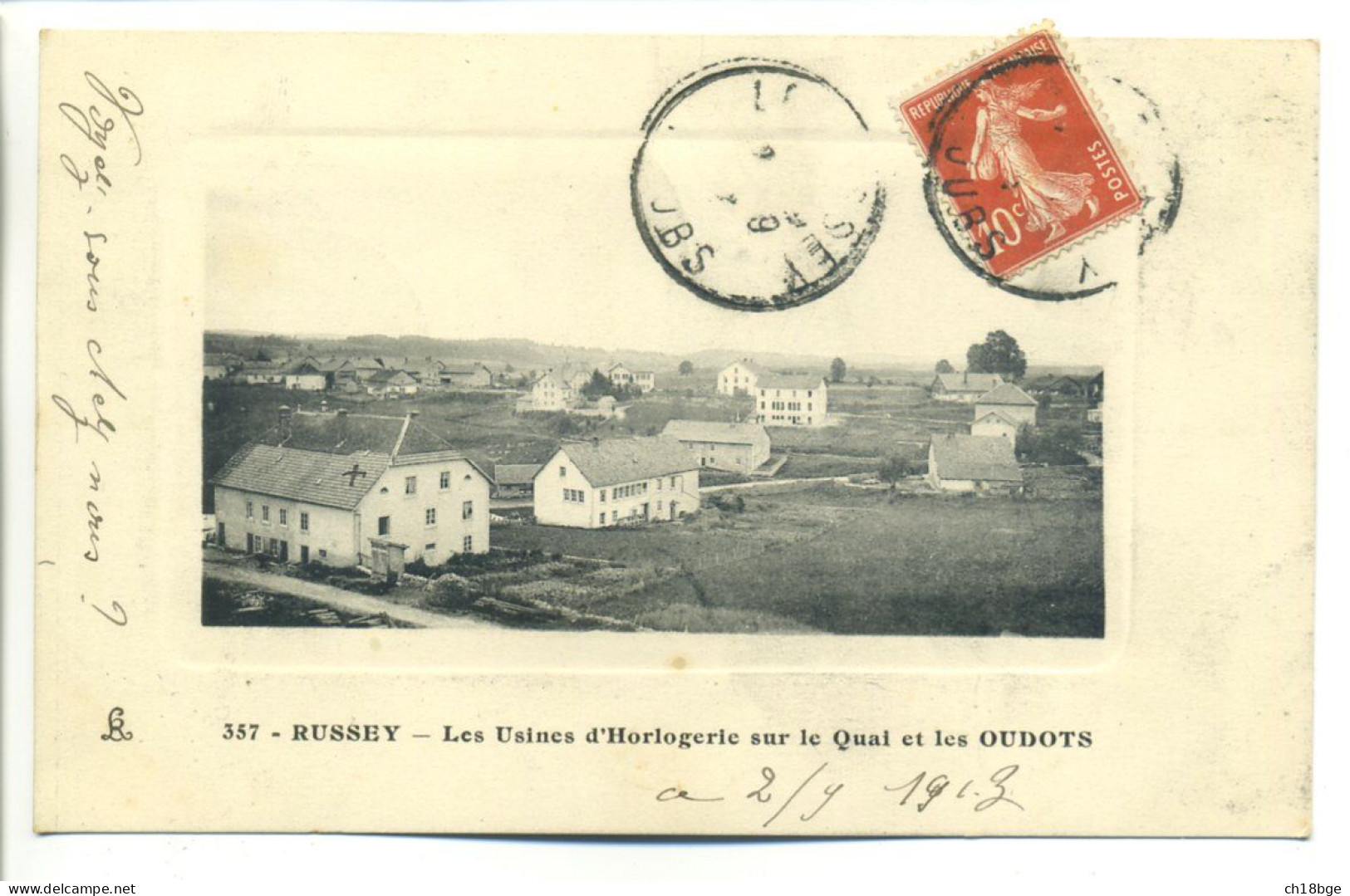 CPA Gaufrée - 25 Doubs - Le RUSSEY - Les Usines D'Horlogerie Sur Le Quai Et Les OUDOTS - Peu Commune - Otros & Sin Clasificación