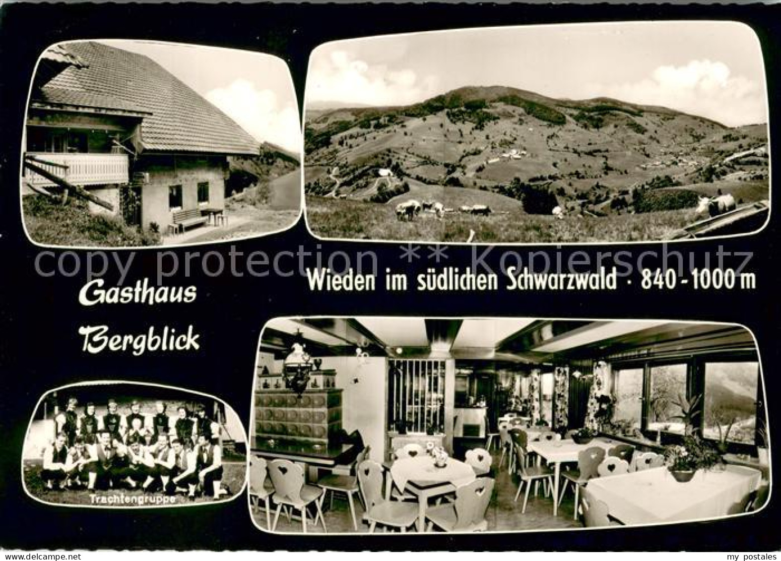 73654165 Wieden Schwarzwald Gasthaus Cafe Bergblick Trachtengruppe Landschaftspa - Autres & Non Classés