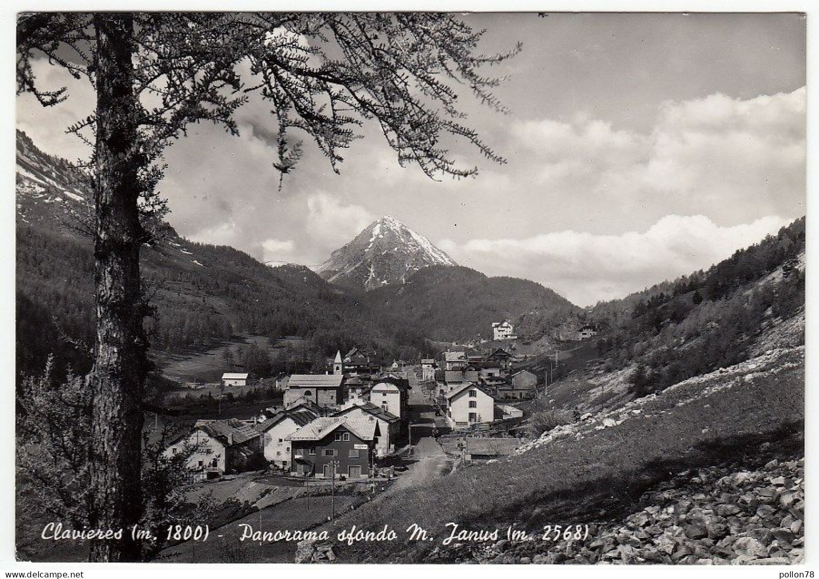 CLAVIERES - PANORAMA SFONDO M. JANUS - TORINO - ANNI '50 - Autres & Non Classés