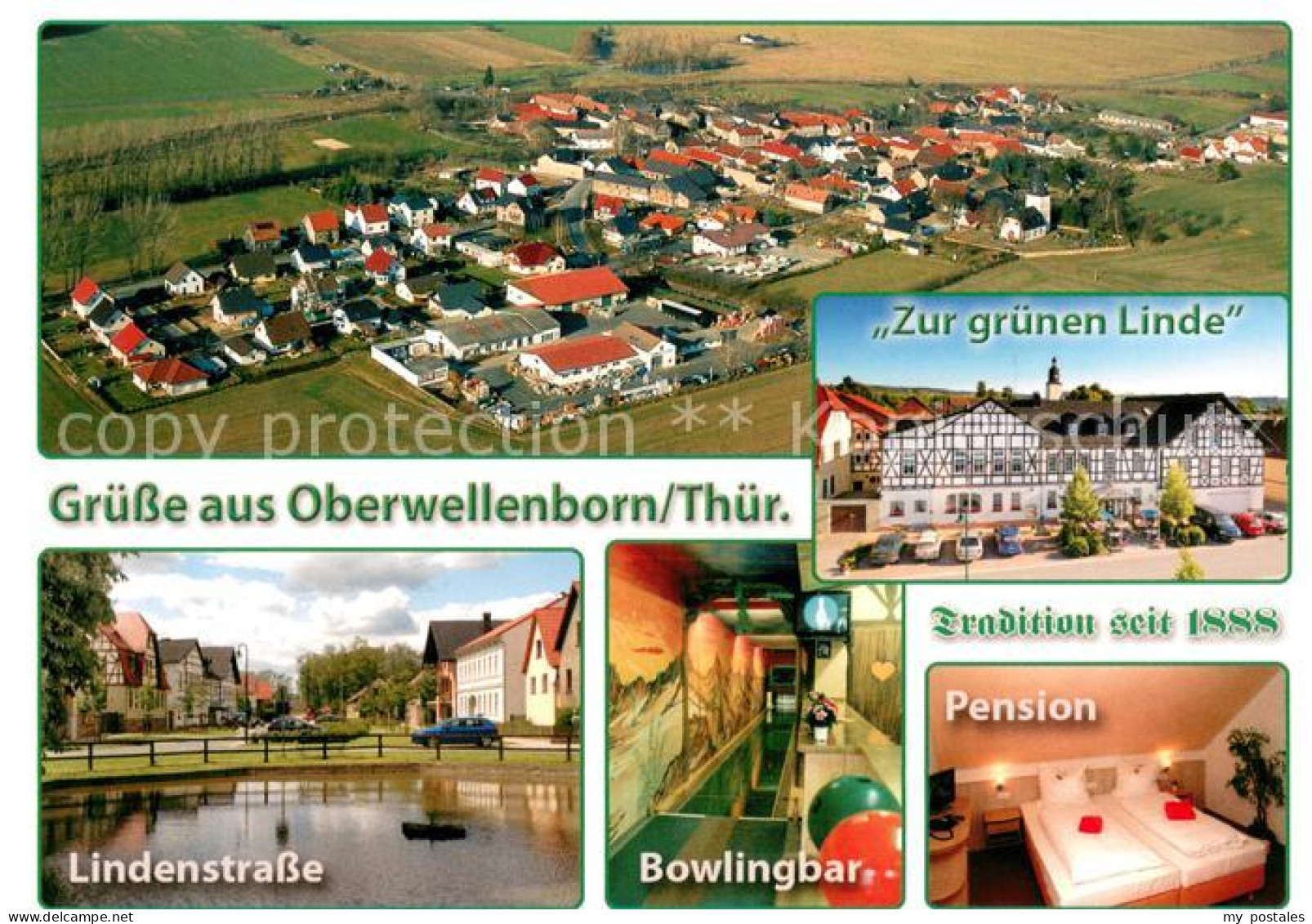 73654136 Oberwellenborn Fliegeraufnahme Gasthaus Zur Gruenen Linde Lindenstrasse - Autres & Non Classés