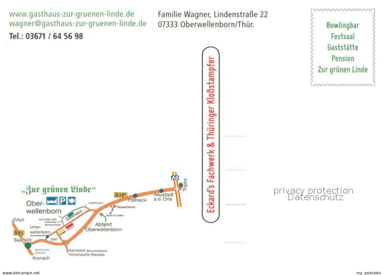 73654136 Oberwellenborn Fliegeraufnahme Gasthaus Zur Gruenen Linde Lindenstrasse - Autres & Non Classés