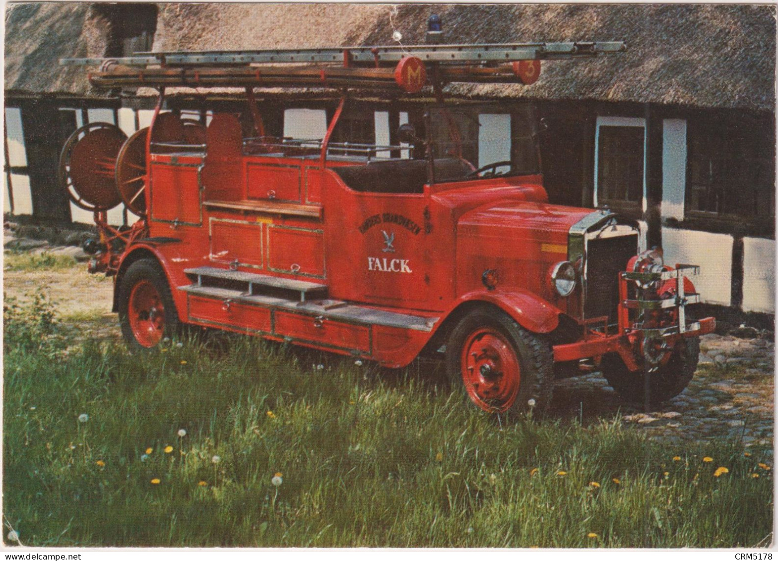 CP-VOITURE DE POMPIERS-FALCK-1930-ELLEHAMMER - Camión & Camioneta